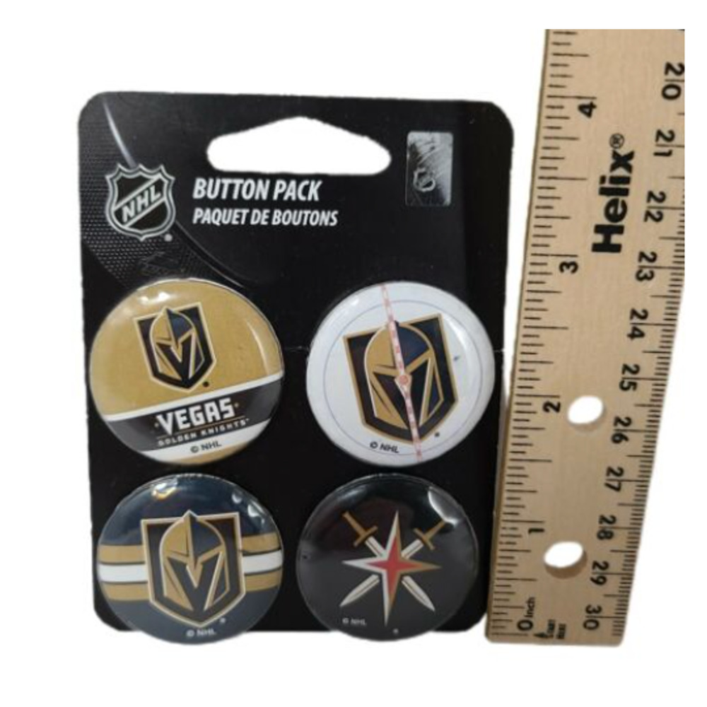 Las Vegas Golden Knights Button Set 4 Piece NHL Hockey New In Package Hat Pin - Picture 2 of 3